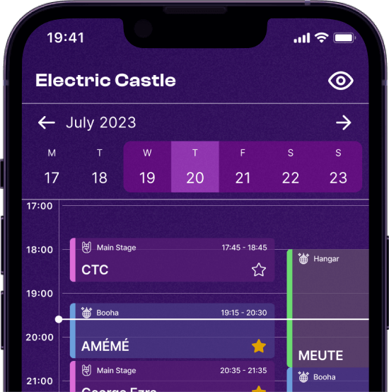 Half screen mockup of the calendar app