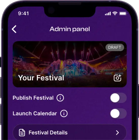 mobile app for festivals - draft created