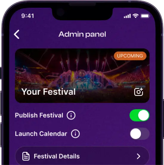mobile app for festivals - partial published