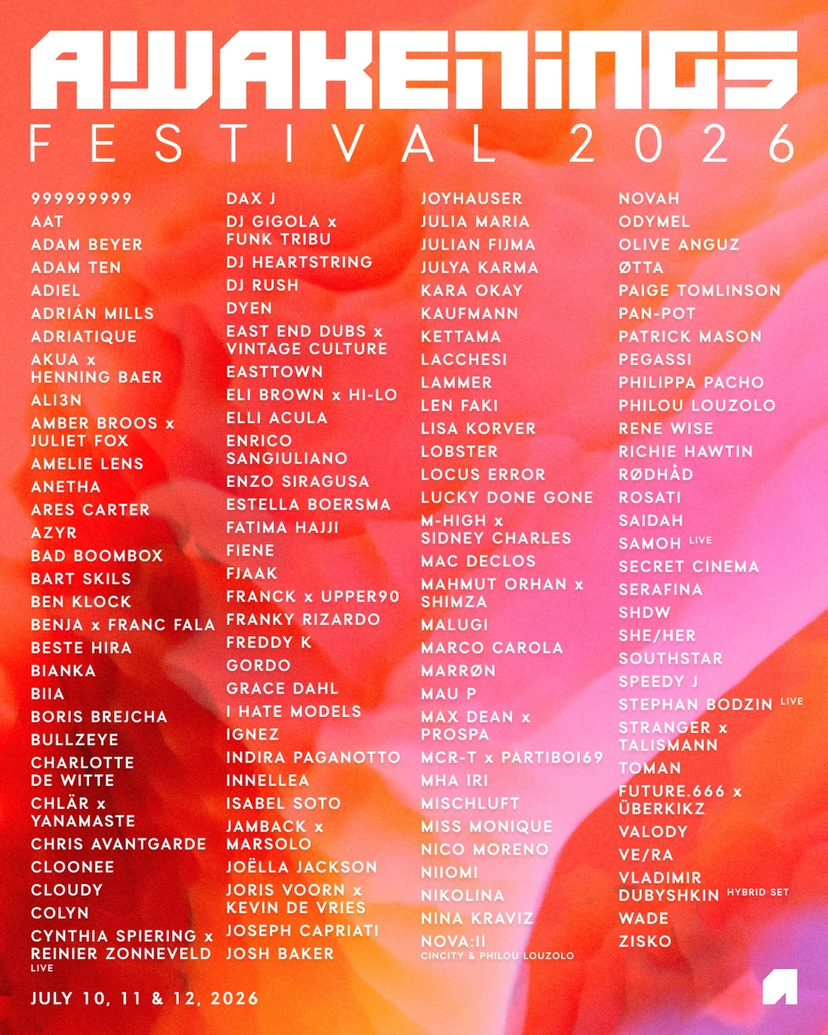 Awakenings Festival 2026 Lineup