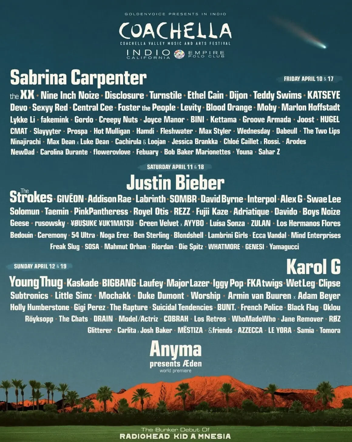 Coachella 2026 Lineup