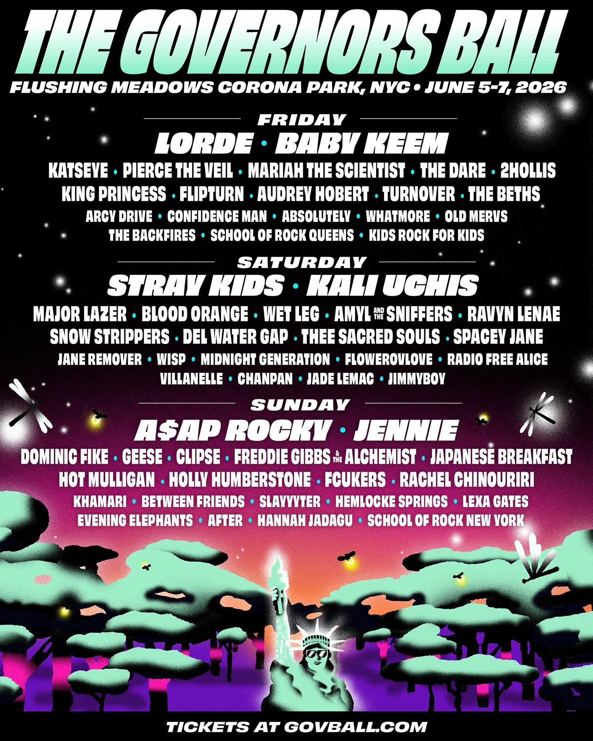Governors Ball 2026 Lineup