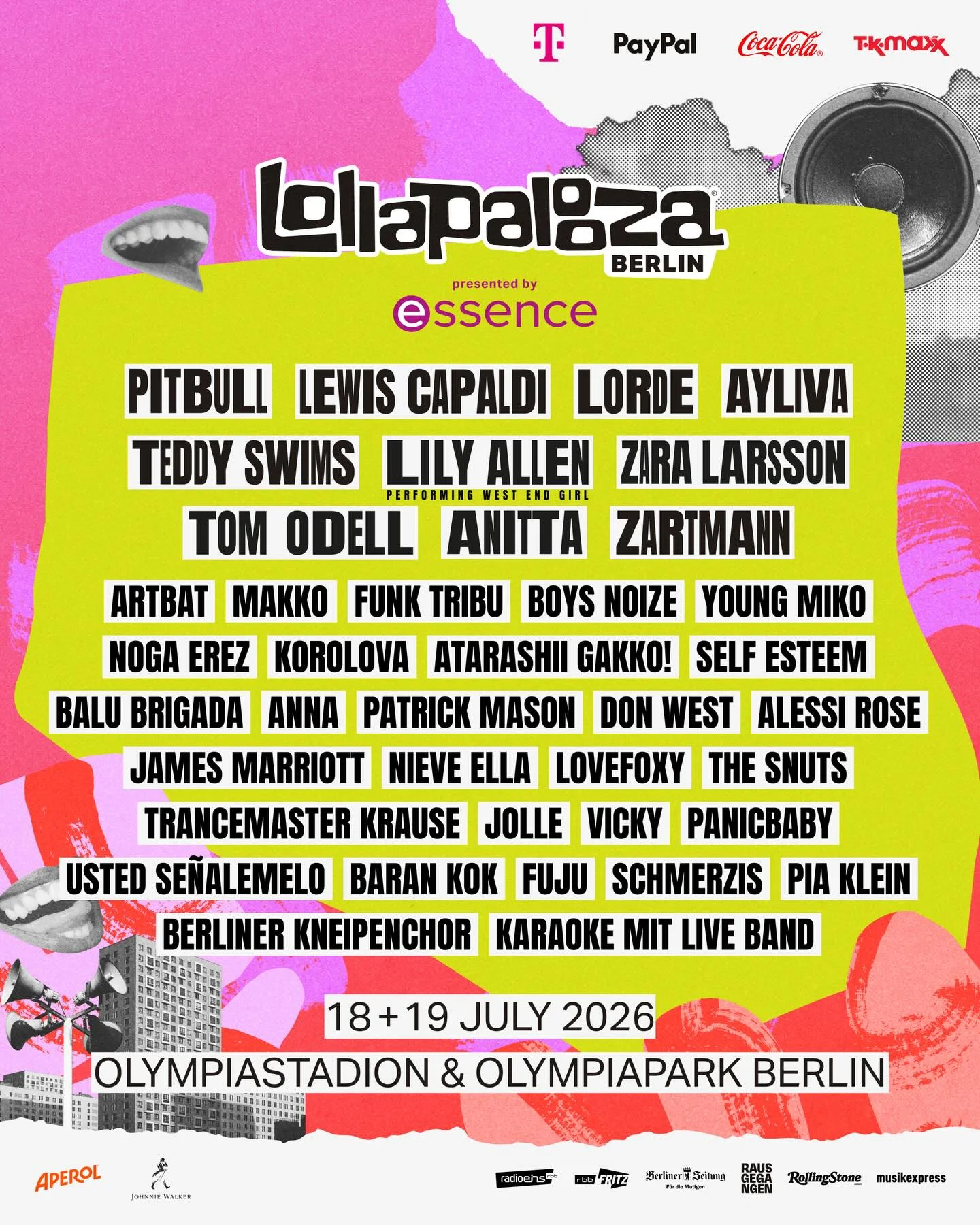 Lollapalooza Berlin 2026 Lineup