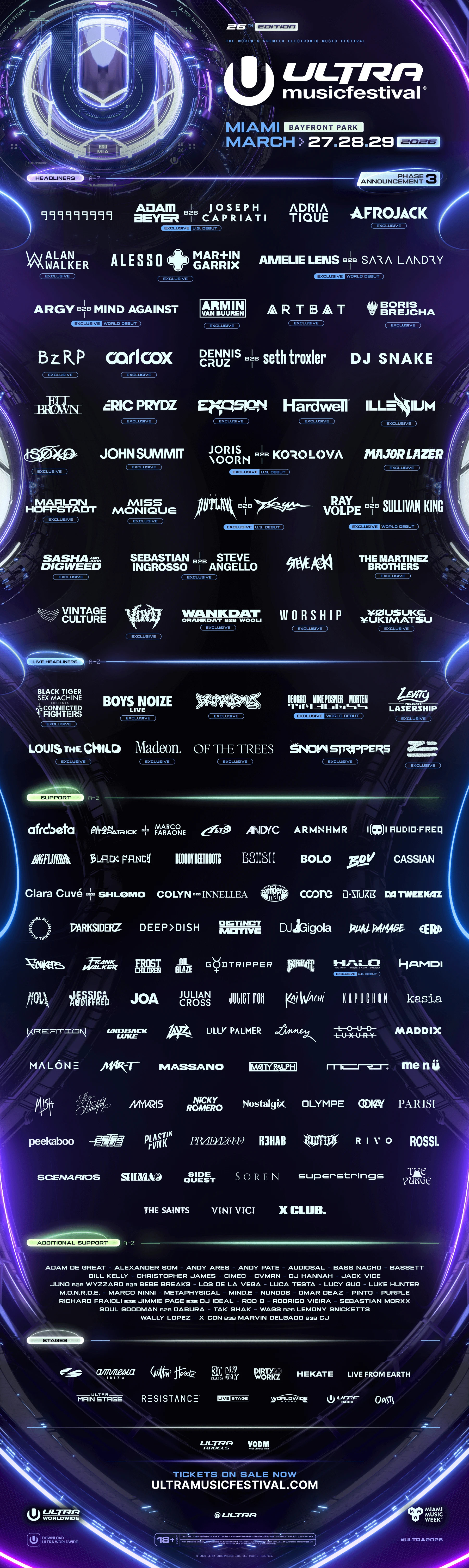 Ultra Music Festival 2026 Lineup