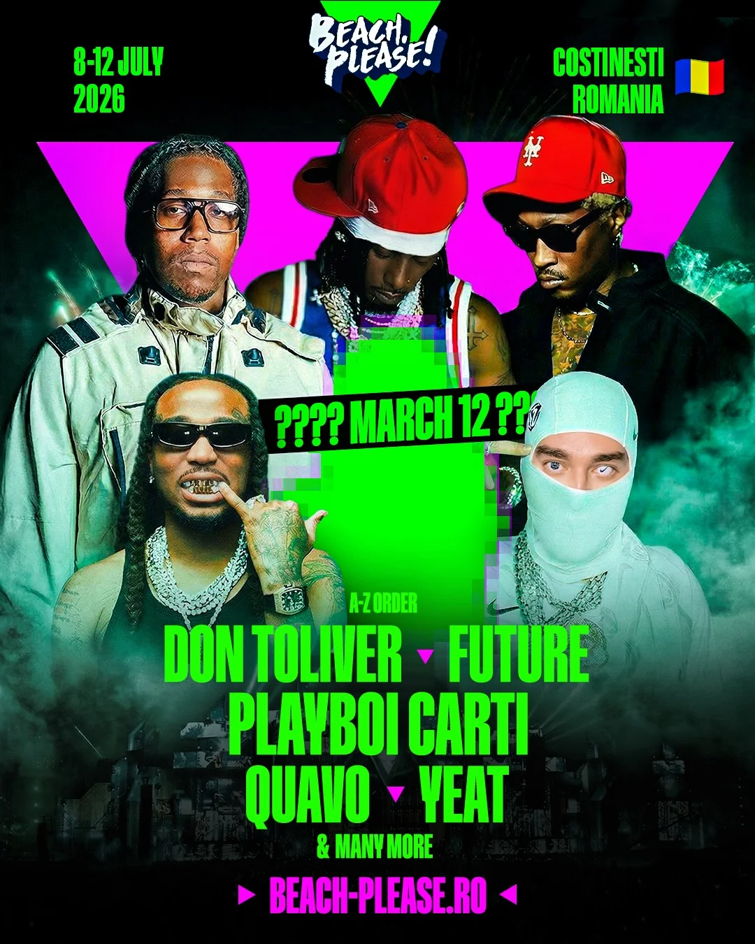 Don Toliver, Future, Playboi Carti, Quavo and Yeat Announced for Beach, Please! 2026