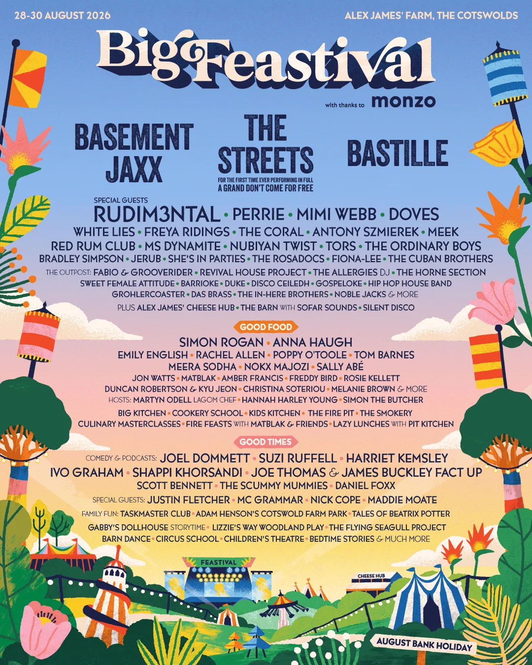 Big Feastival 2026: Basement Jaxx, The Streets, and Bastille Headline Alex James’ Bank Holiday Blowout