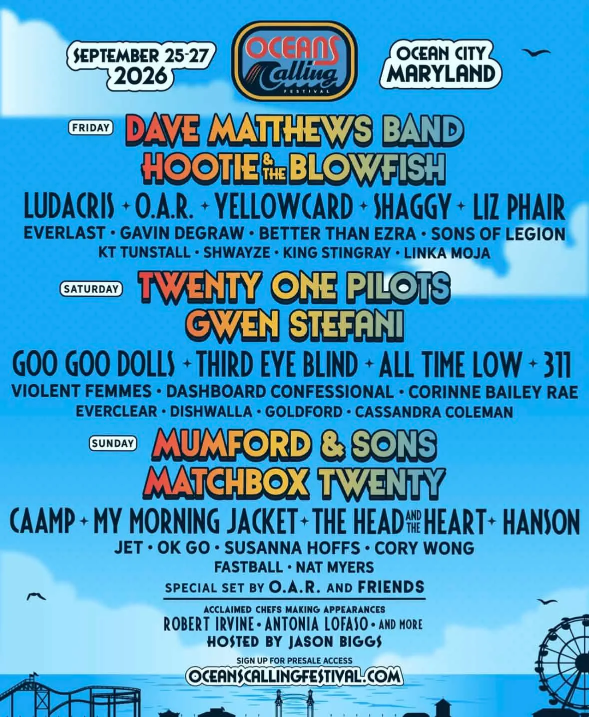 Oceans Calling Lineup