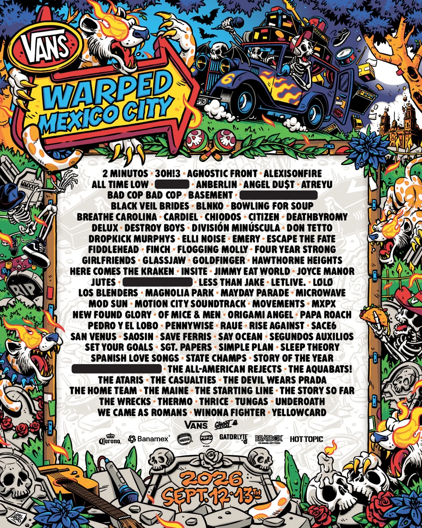 Vans Warped Tour Mexico City 2026: Papa Roach, Jimmy Eat World and Simple Plan Lead Full Lineup