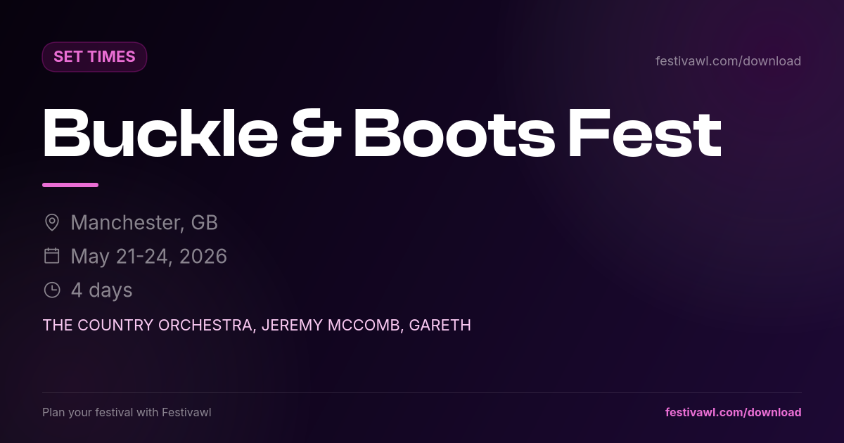 Buckle & Boots Fest – Set Times 2026
