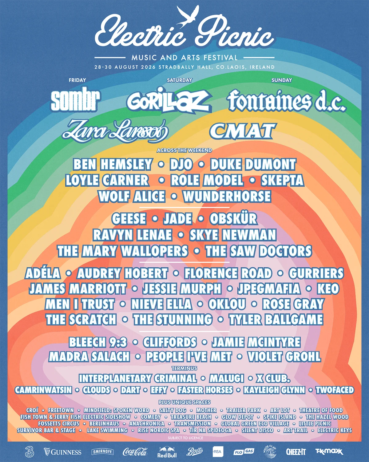 Electric Picnic 2026: Gorillaz, Fontaines D.C. and CMAT Lead a Huge EP26 Lineup