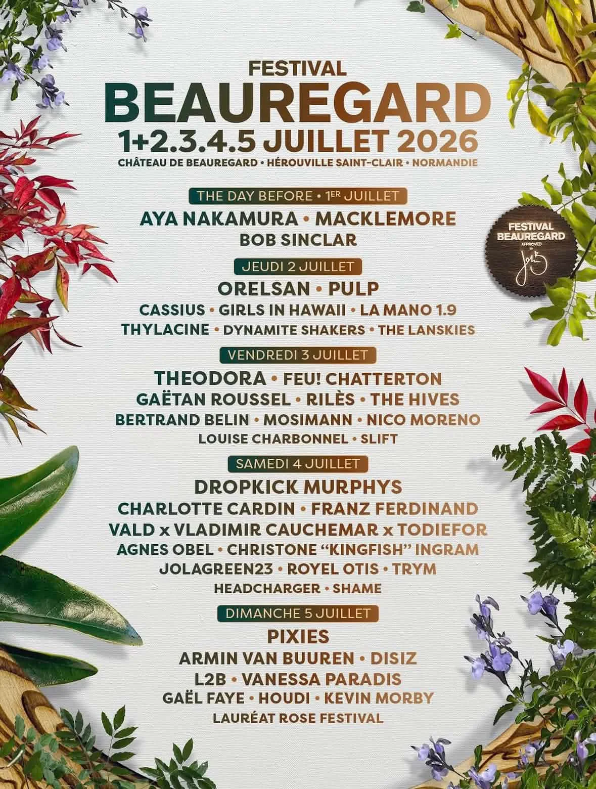 Festival Beauregard 2026 Lineup