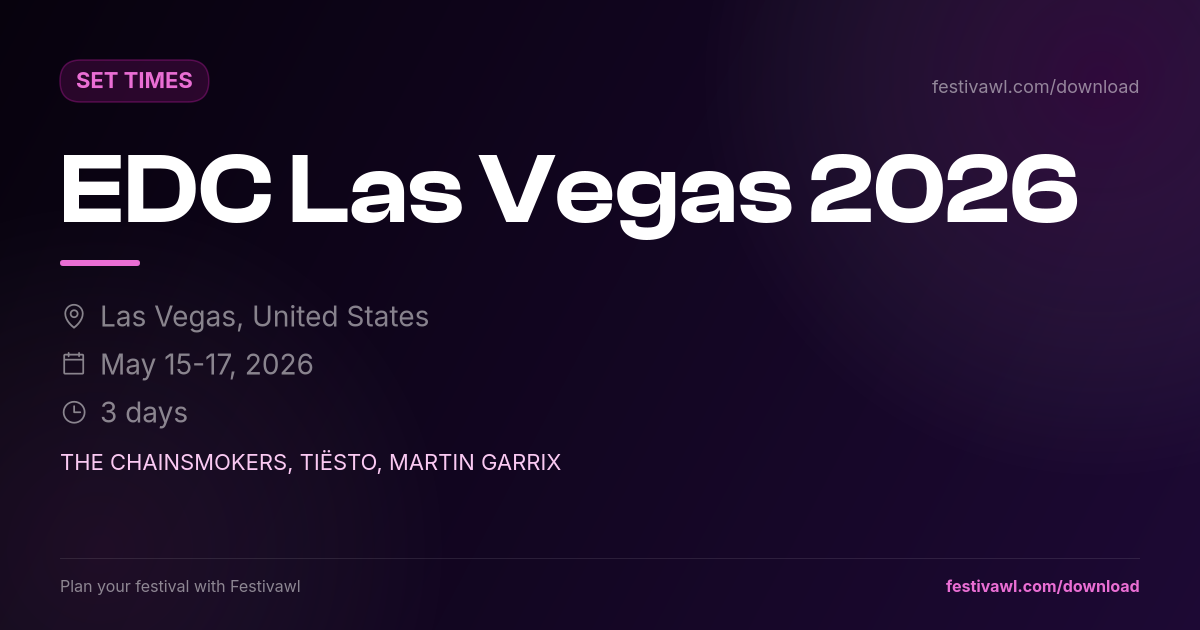 EDC Las Vegas – Set Times 2026