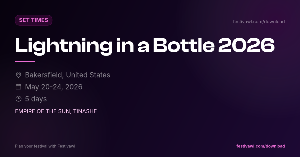 Lightning in a Bottle – Set Times 2026