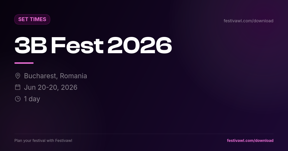 3B Fest – Set Times 2026