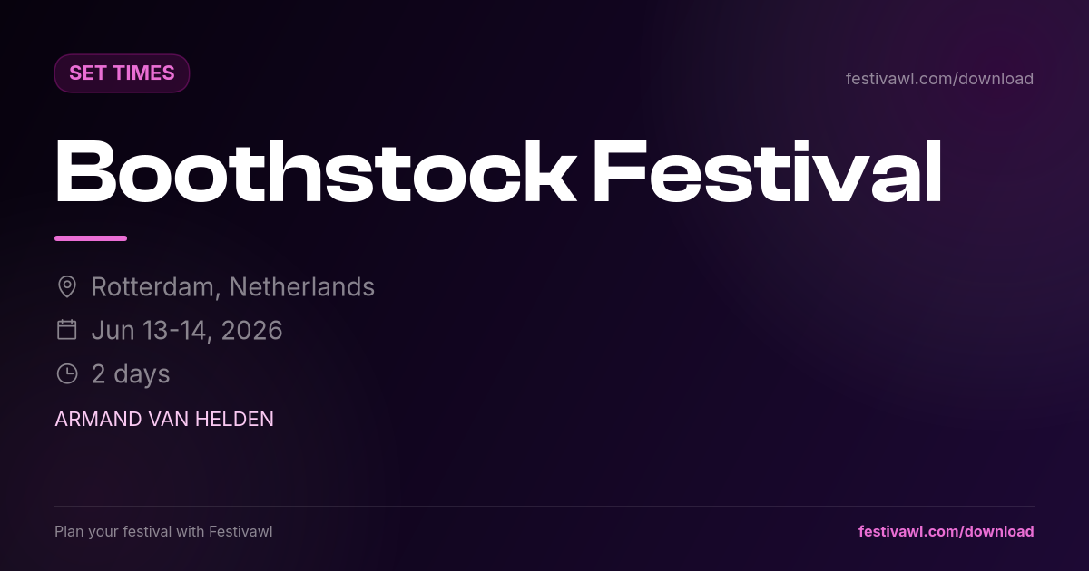 Boothstock Festival – Set Times 2026