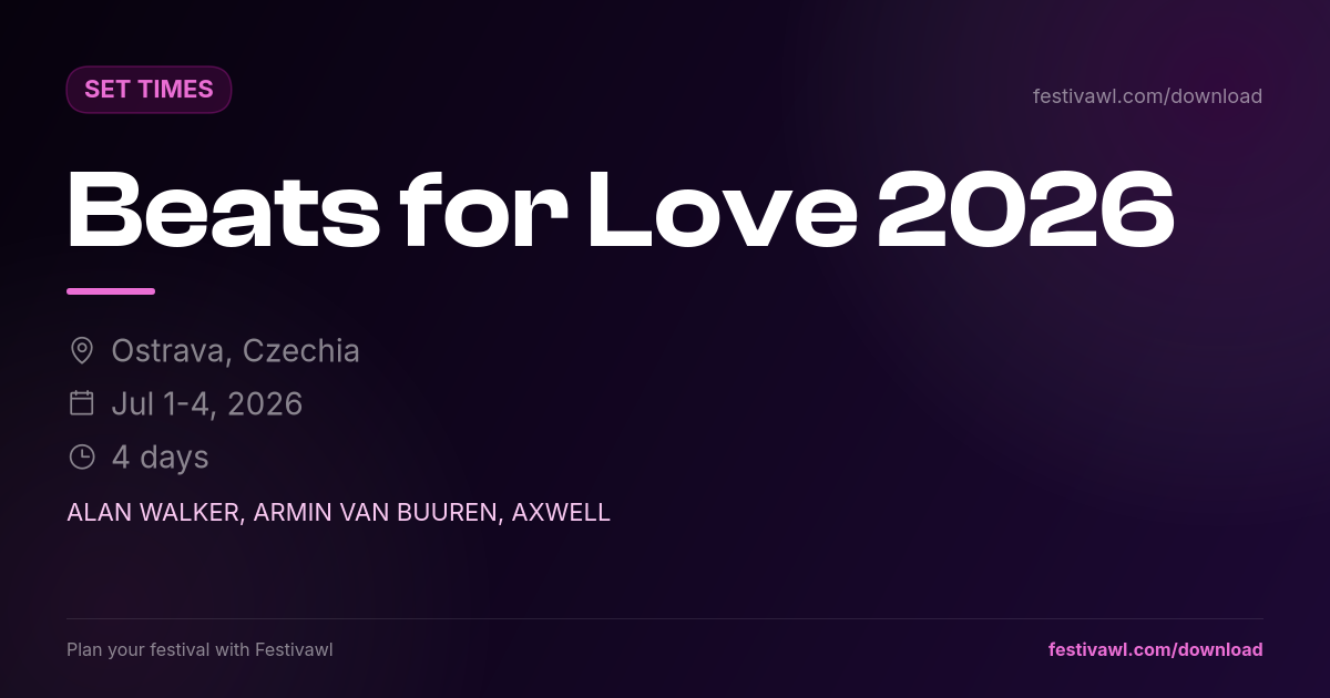 Beats for Love – Set Times 2026
