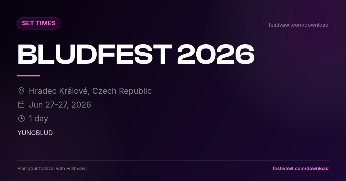 BLUDFEST – Set Times 2026
