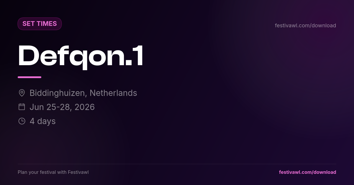Defqon.1 – Set Times 2026
