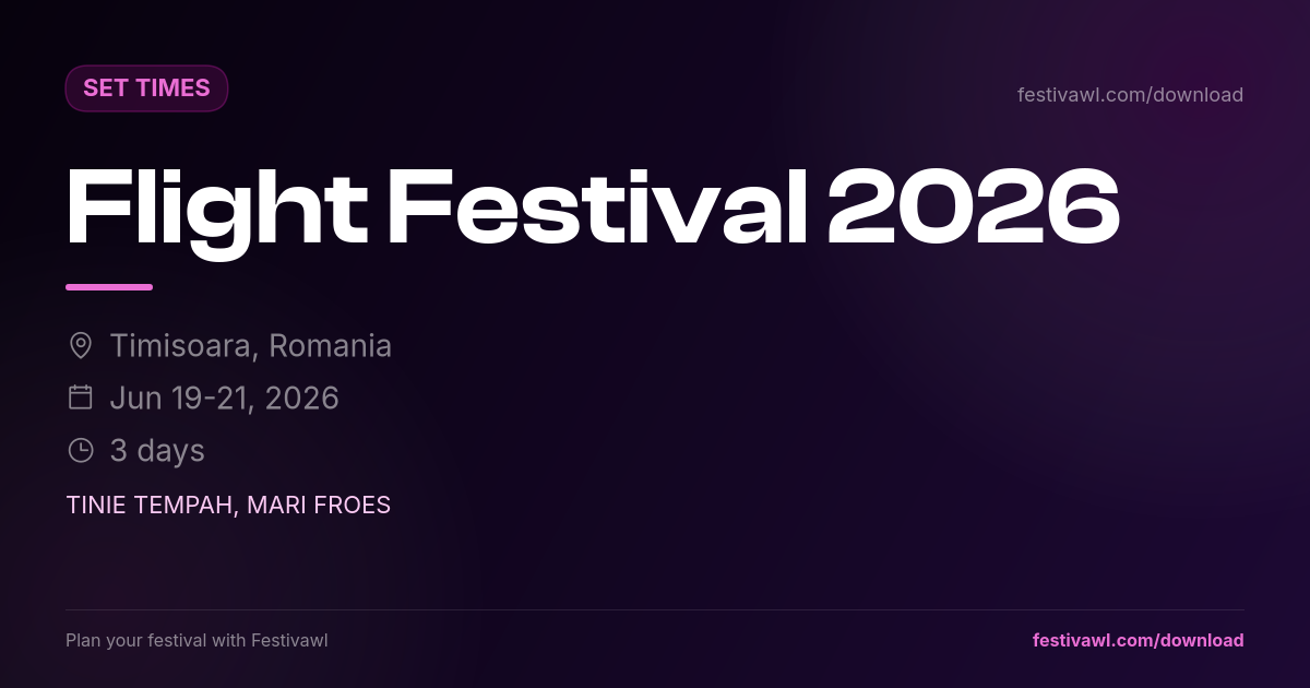 Flight Festival – Set Times 2026