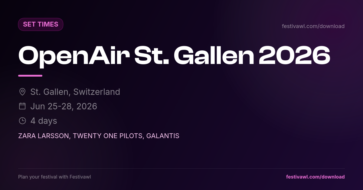OpenAir St. Gallen – Set Times 2026