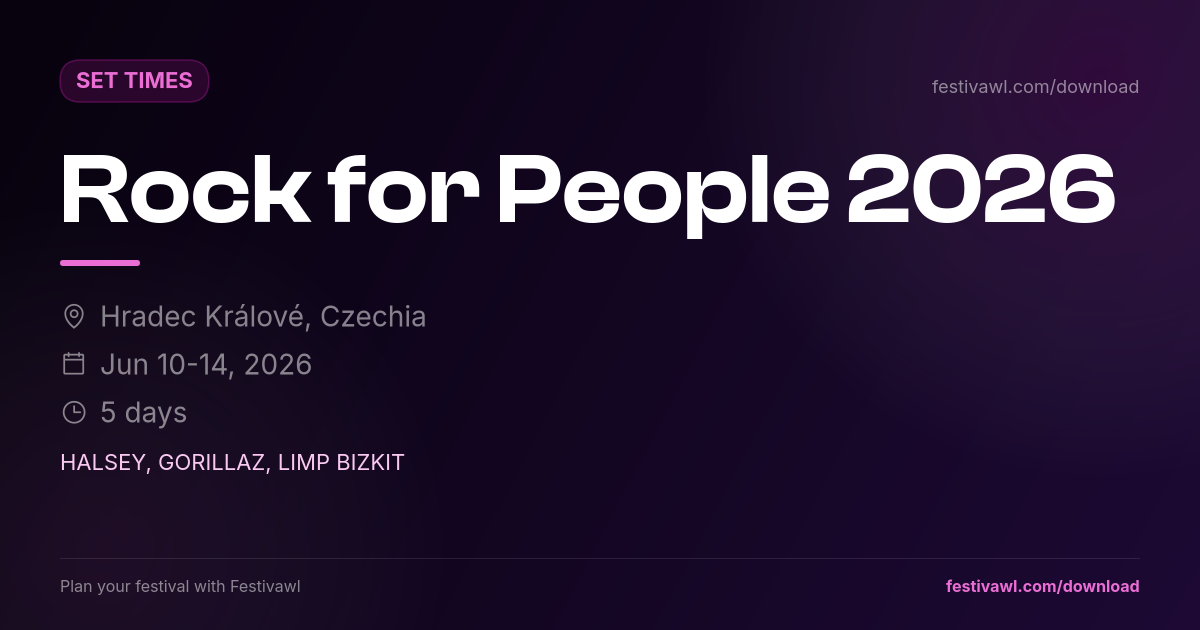 Rock for People – Set Times 2026