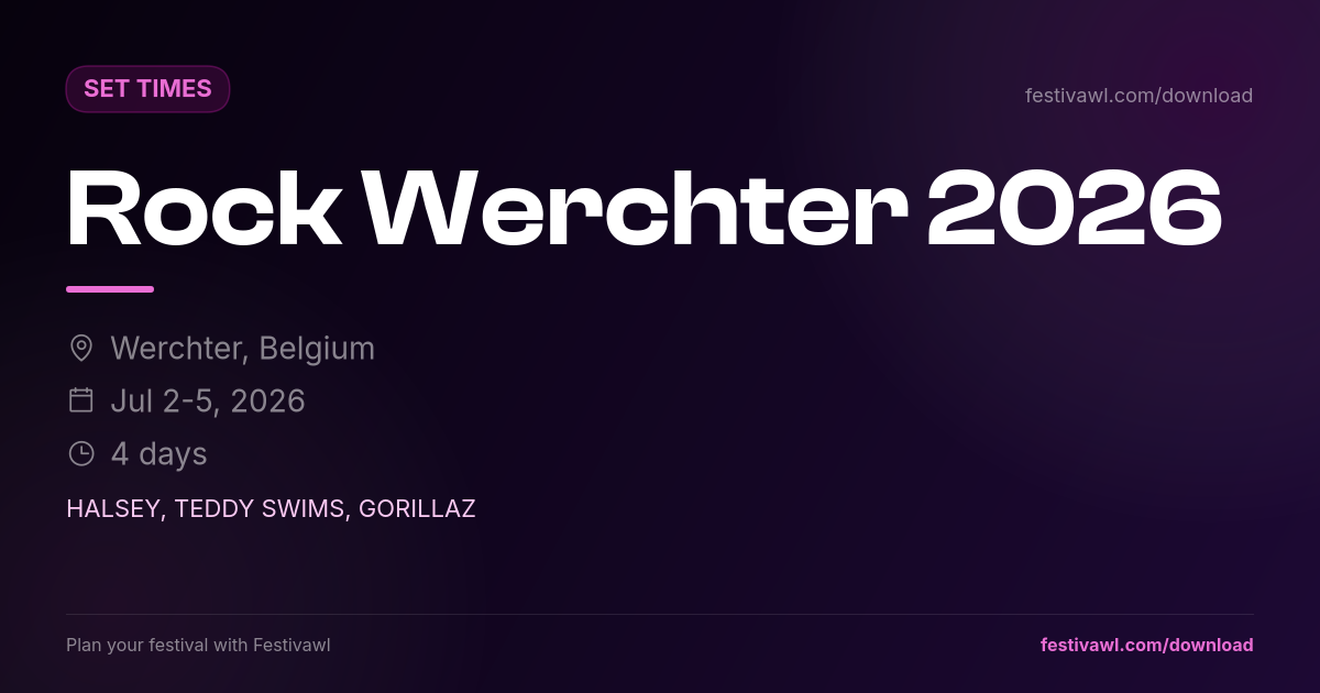 Rock Werchter – Set Times 2026