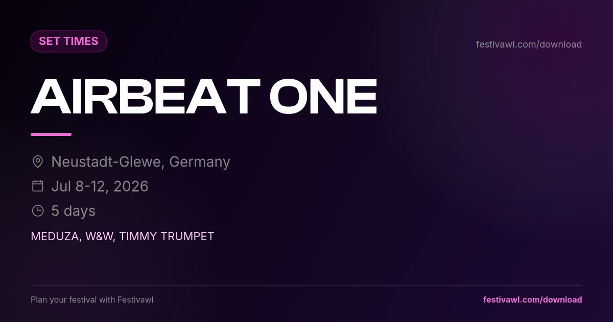AIRBEAT ONE – Set Times 2026