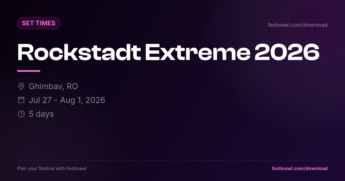 Rockstadt Extreme – Set Times 2026