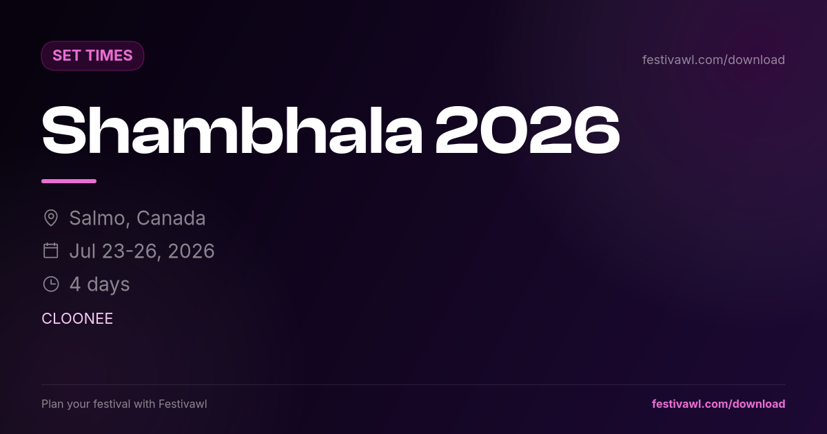 Shambhala – Set Times 2026