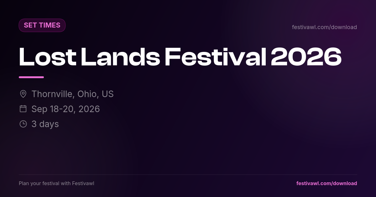Lost Lands Festival – Set Times 2026