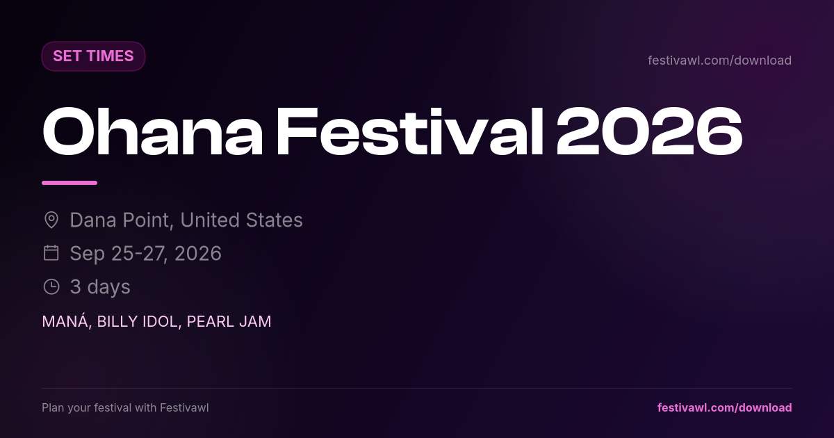 Ohana Festival – Set Times 2026