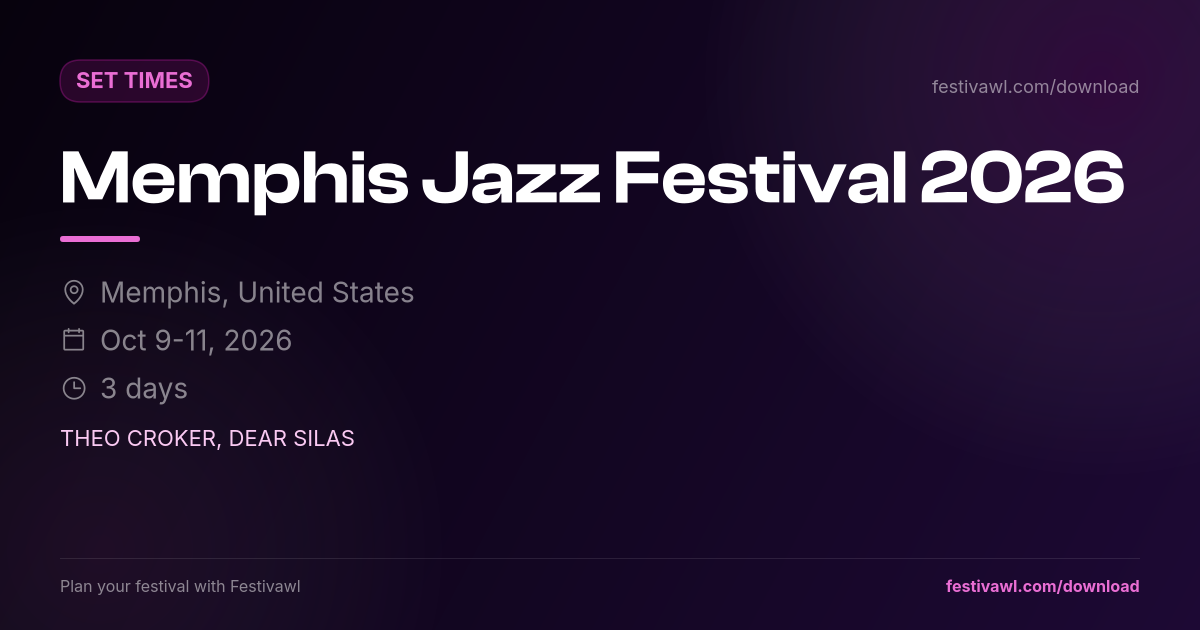 Memphis Jazz Festival – Set Times 2026