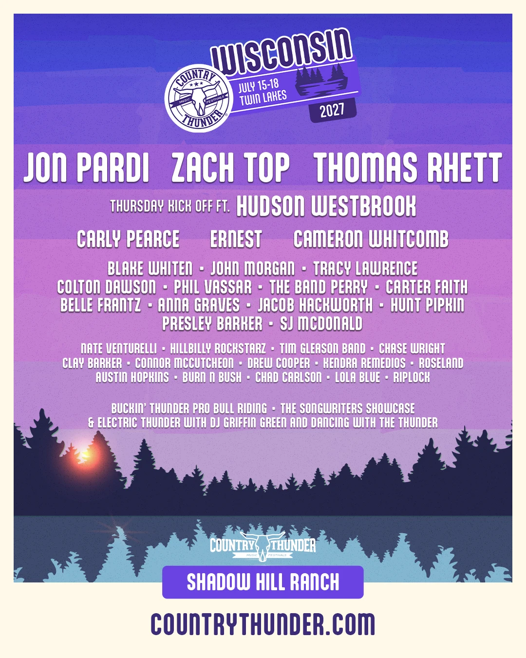 Country Thunder Wisconsin 2027 Lineup
