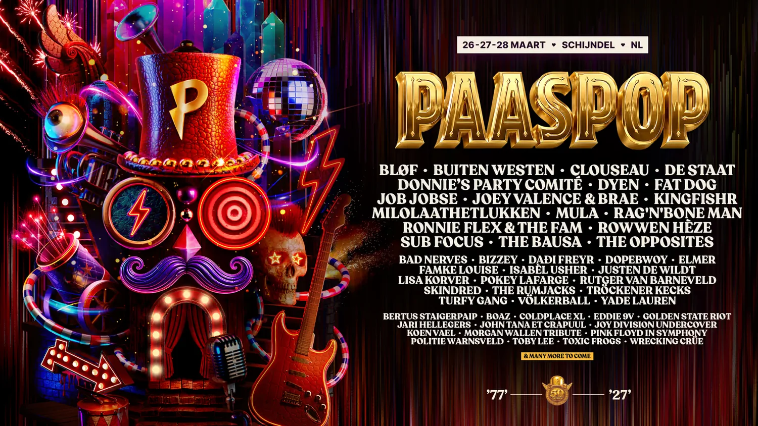 Paaspop 2027 First 50 Lineup